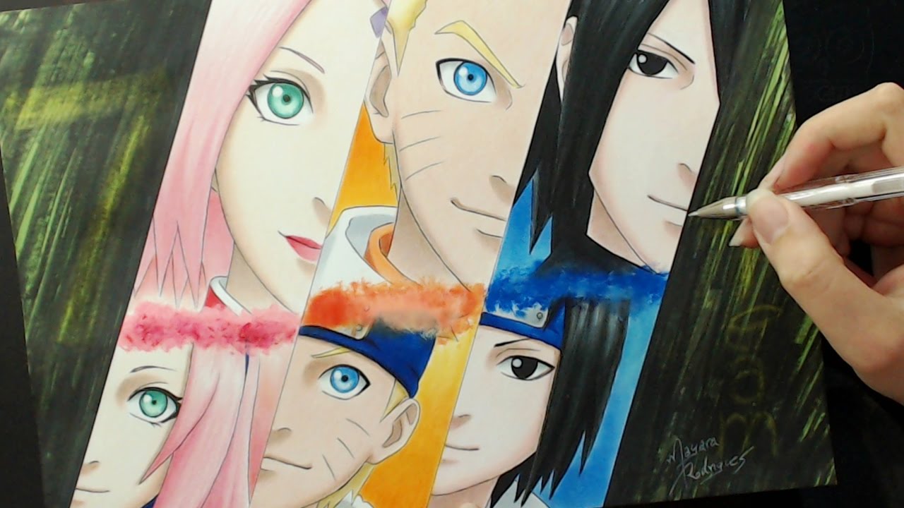 Speed Drawing - Sakura / Naruto / Sasuke