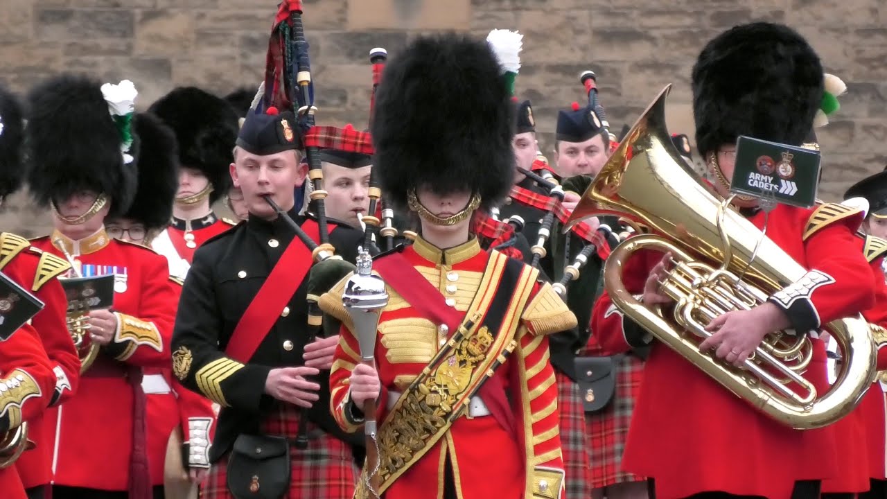 The Ceremony of Beating Retreat at Edinburgh Castle 2023  - Massed Military Bands - Cadet