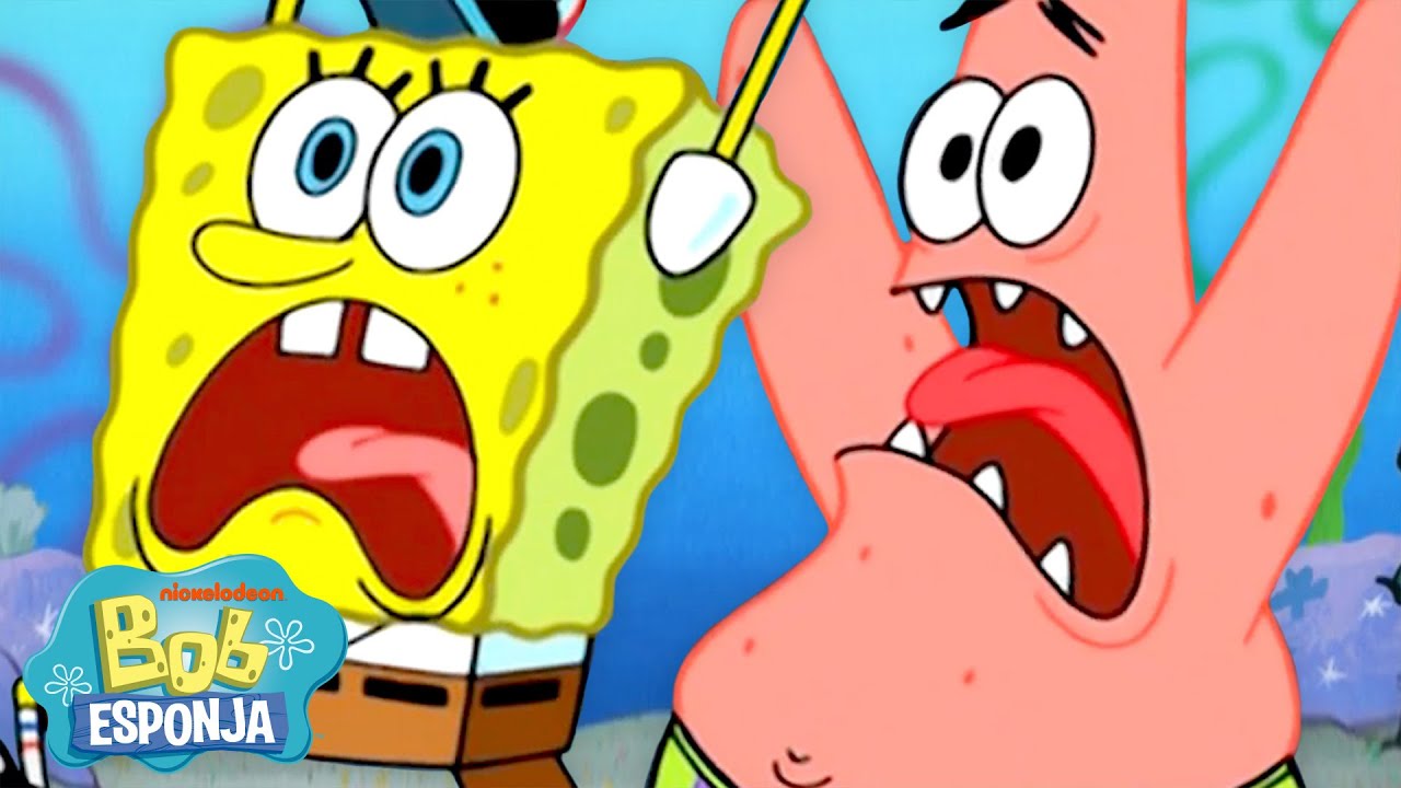 Bob Esponja | Personagens de SpongeBob fugindo por 90 minutos seguidos 😱 | Bob Esponja em Português