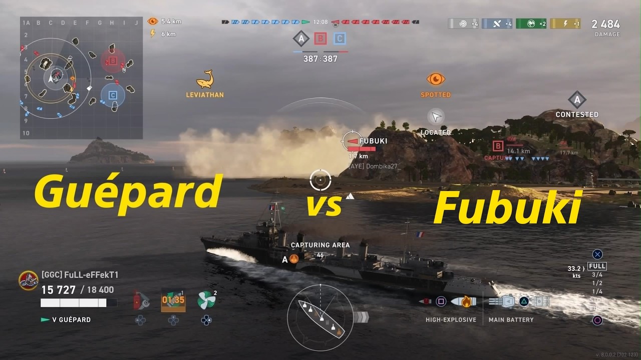T5 DD Guepard vs T5 Fubuki