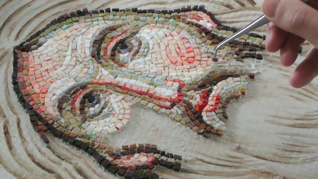 Mosaic Christ Pantocrator, working on face part1