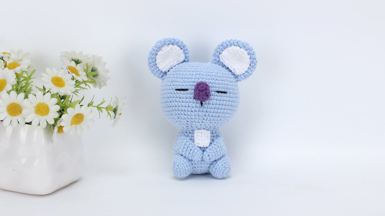 娟娟编织,可爱的Bt21考拉KOAY第二集Step by step,easy for beginners DIY Tutorial  crochet BT21 KOAY part.2
