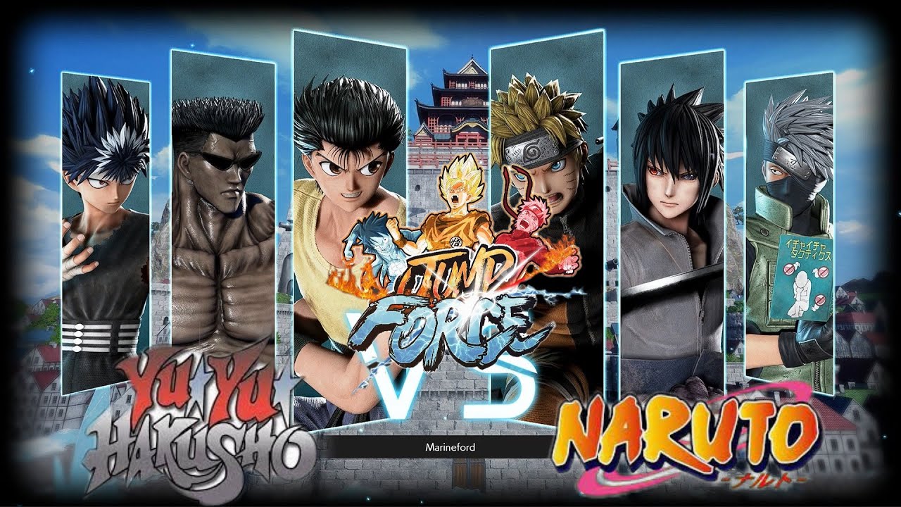 Jump Force Yu Yu Hakusho vs Naruto (Yusuke,Toguro,Heie vs Naruto,Sasuke,Kakashi)