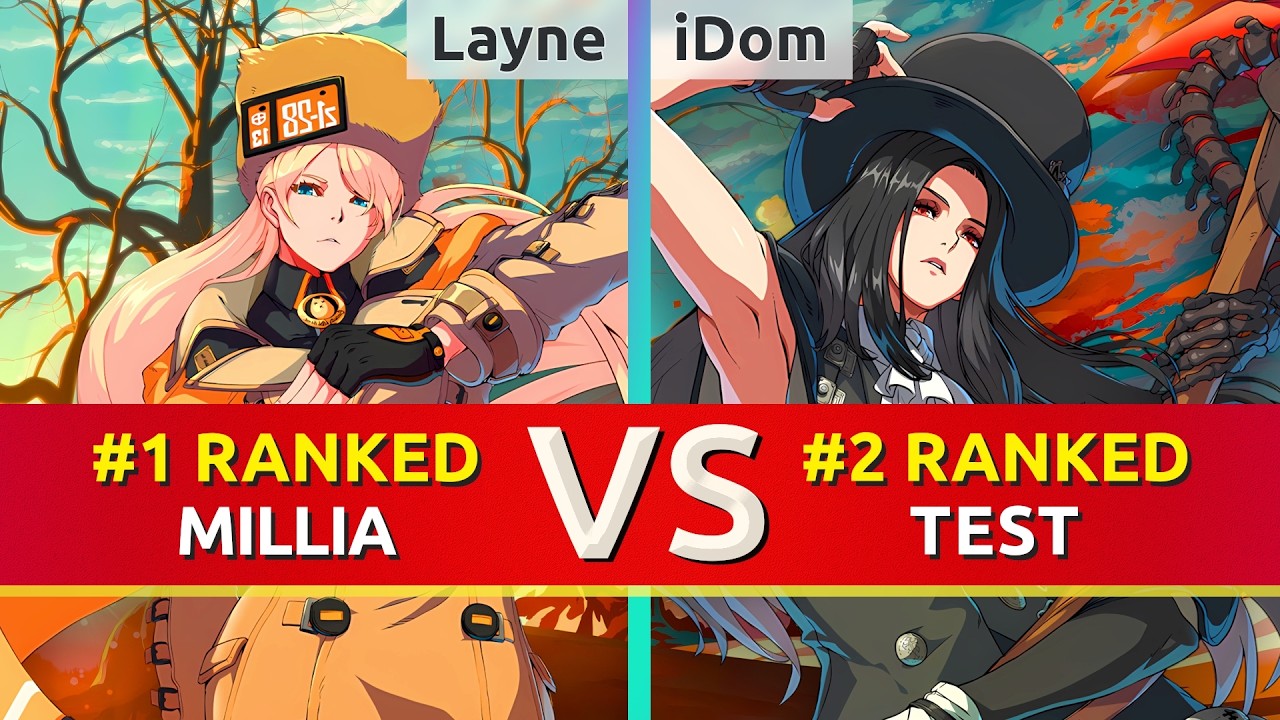 GGST ▰ Layne (#1 Ranked Millia) vs iDom (#2 Ranked Testament). High Level Gameplay