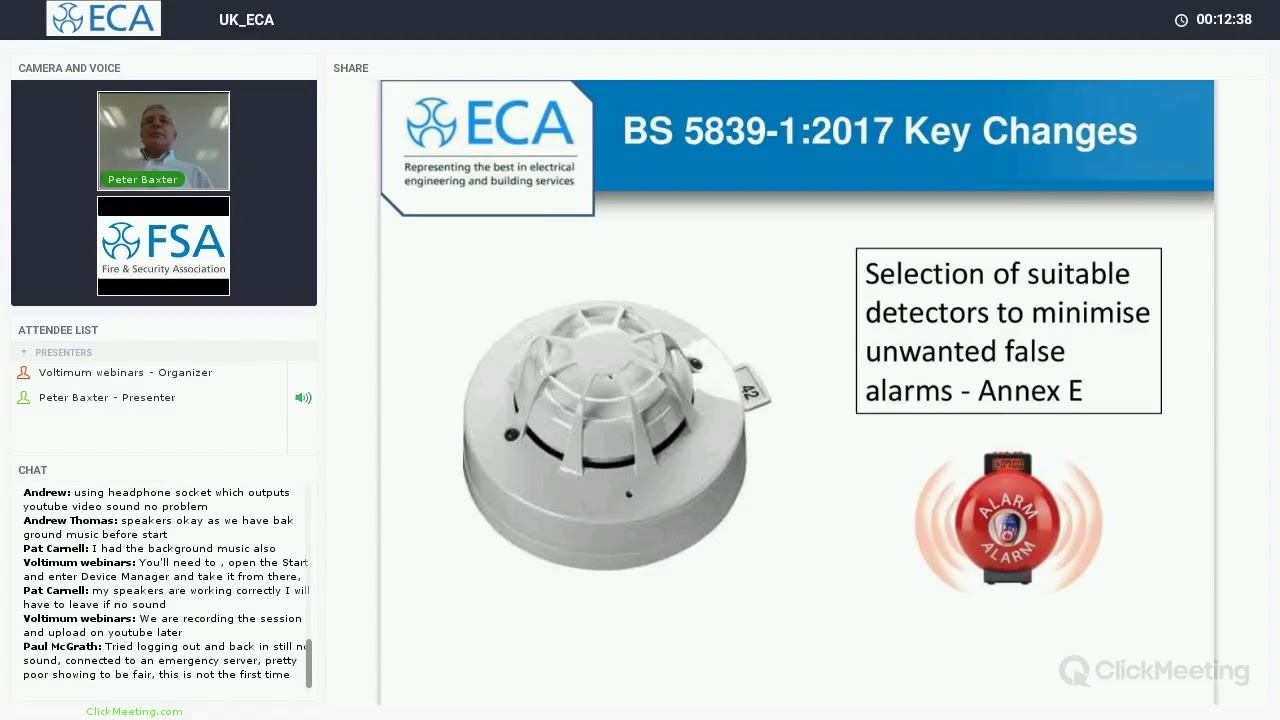 ECA & FSA Webinar: Fire detection and alarm systems for buildings - Key changes to BS 5839-1:2017