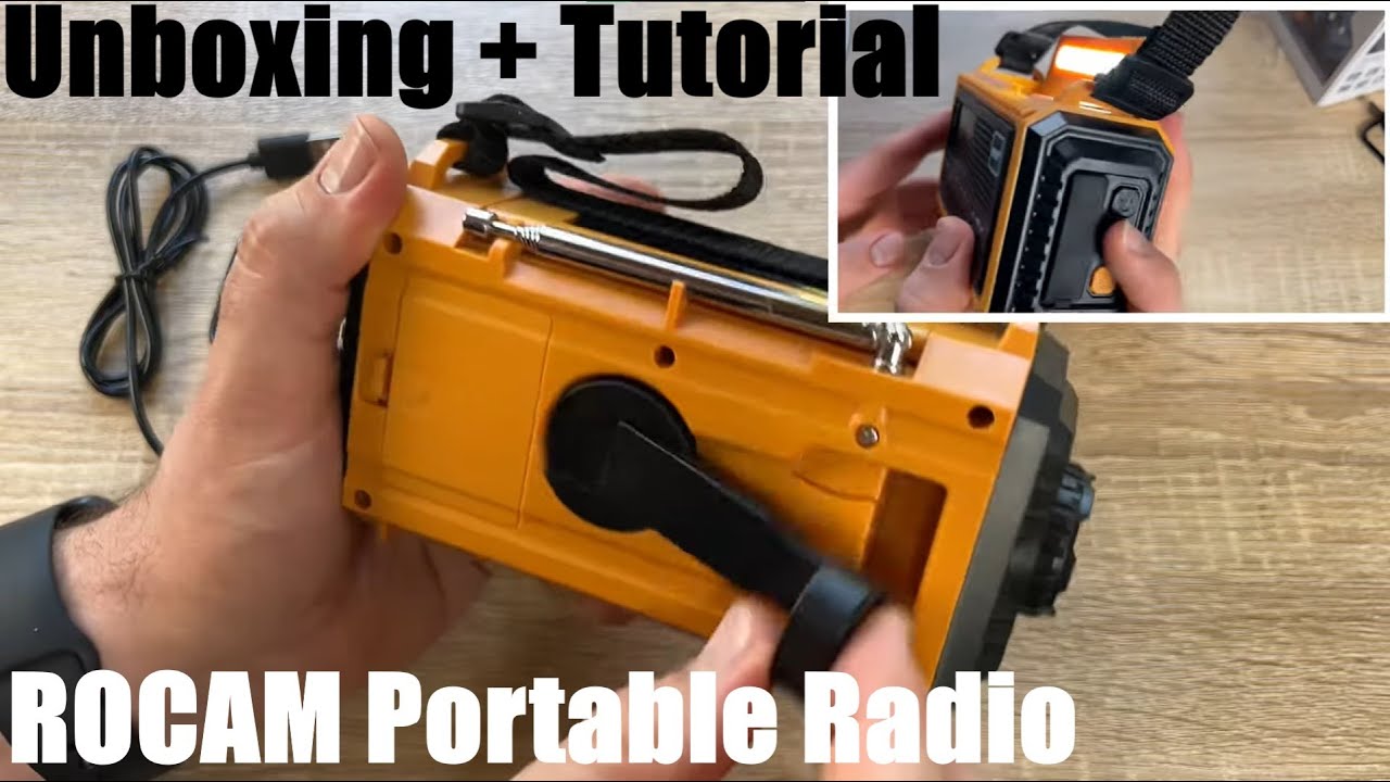 Emergency Radio,Solar Hand Crank Weather Radio Battery Portable AM/FM/DAB unboxing and instructions
