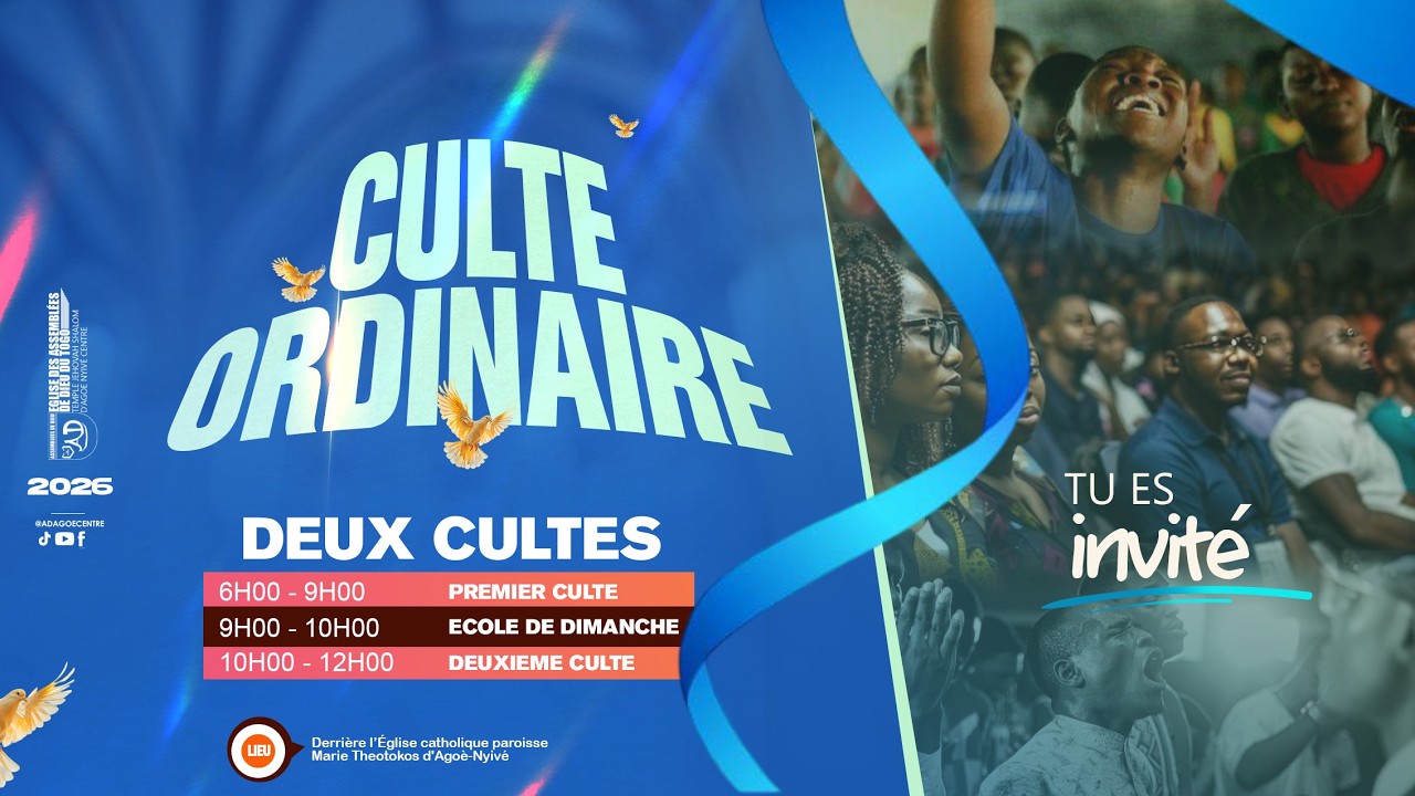 BIENVENUE AU CULTE ORDINAIRE DU DIMANCHE