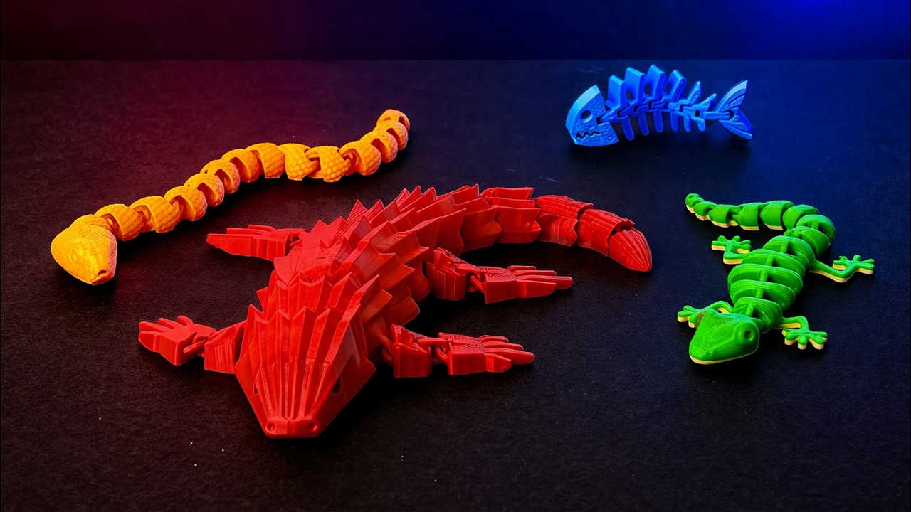 🔥 4 Wild 3D Prints — Print, Pop, and Done. No Assembly | Cool 3D Prints #PrintInPlace #snake