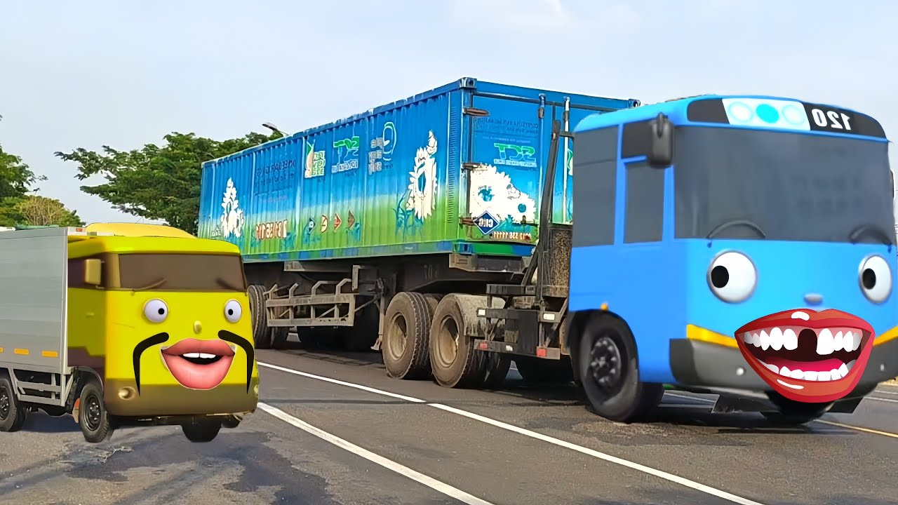 Wow Ada Truk Kontainer Besar, Bus Telolet Basuri, Truk Oleng Joget, Truk Pasir Mirip Frank Lani Tayo