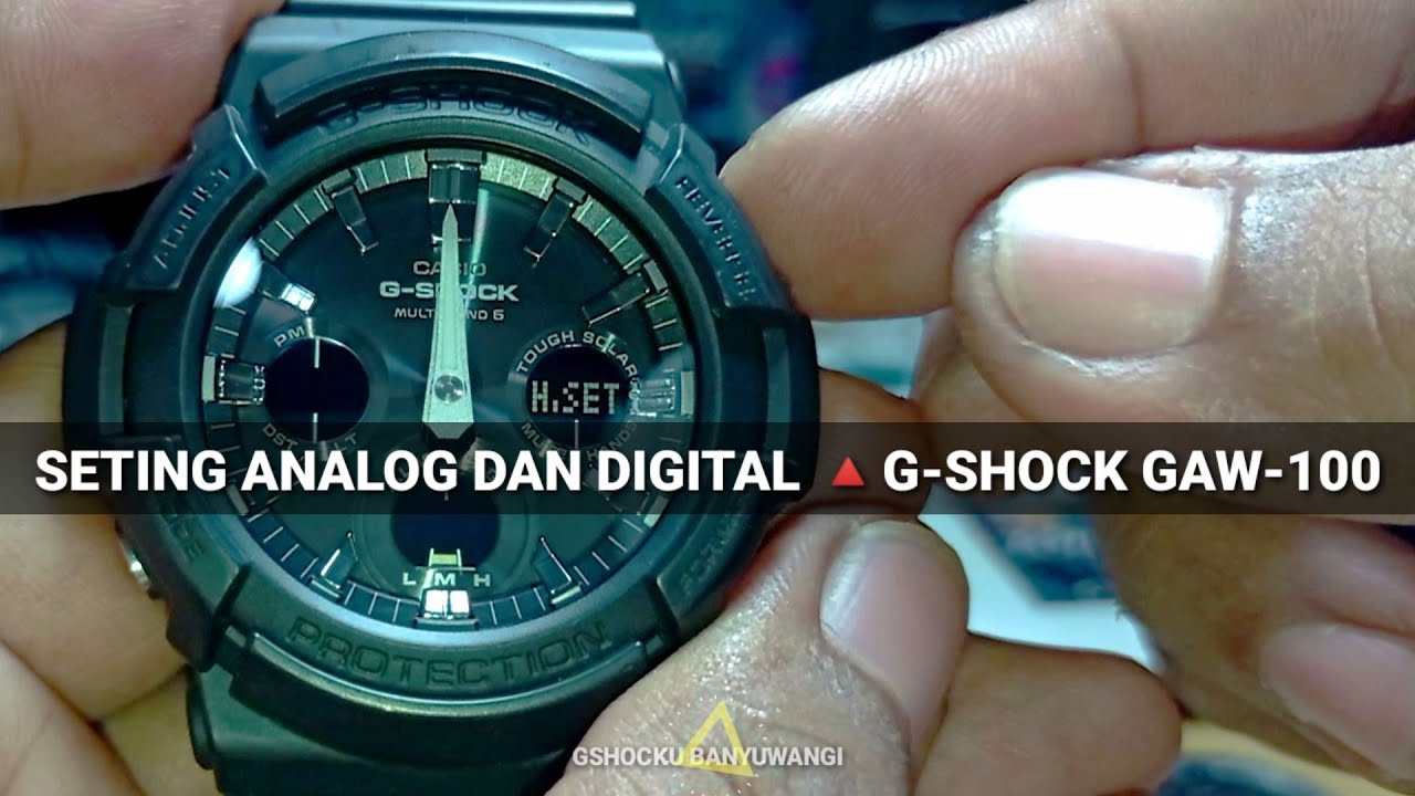 Cara Seting Lengkap G-SHOCK GAW-100 Tampilan Jarum dan digital sama