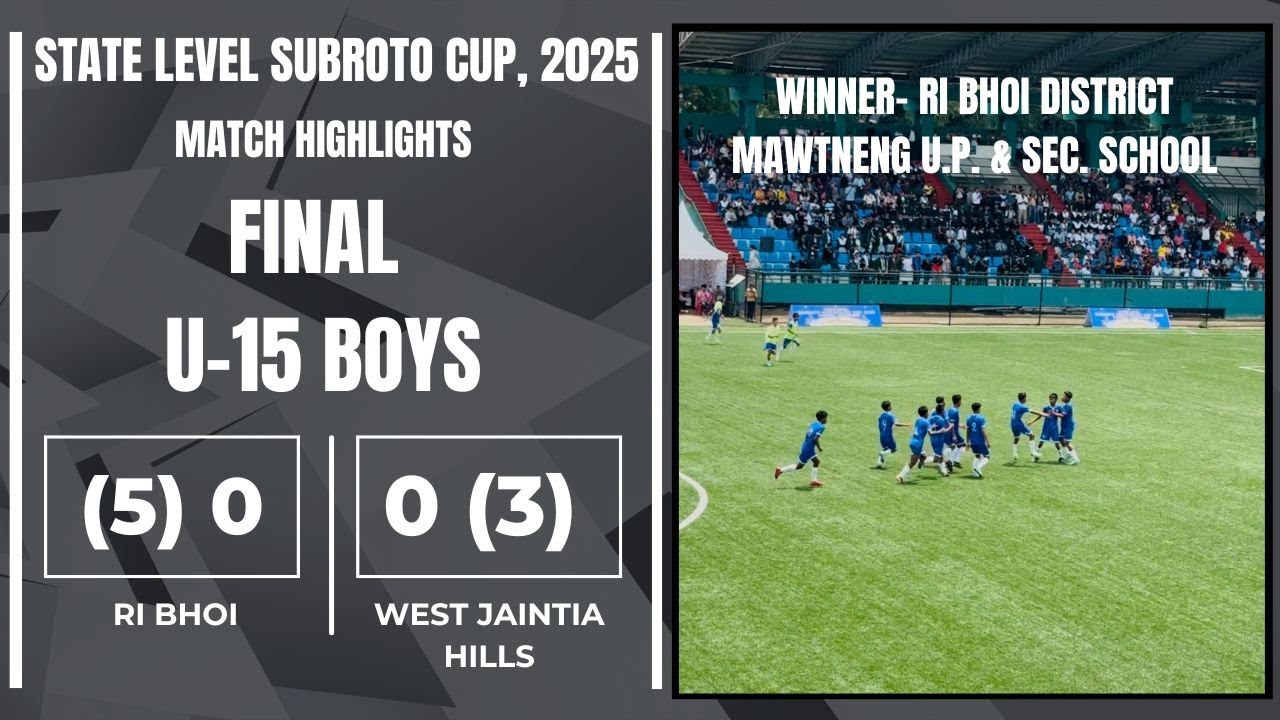 FINAL U-15 BOYS | RI BHOI v/s WEST JAINTIA HILLS | STATE LEVEL SUBROTO MUKHERJEE CUP 2025