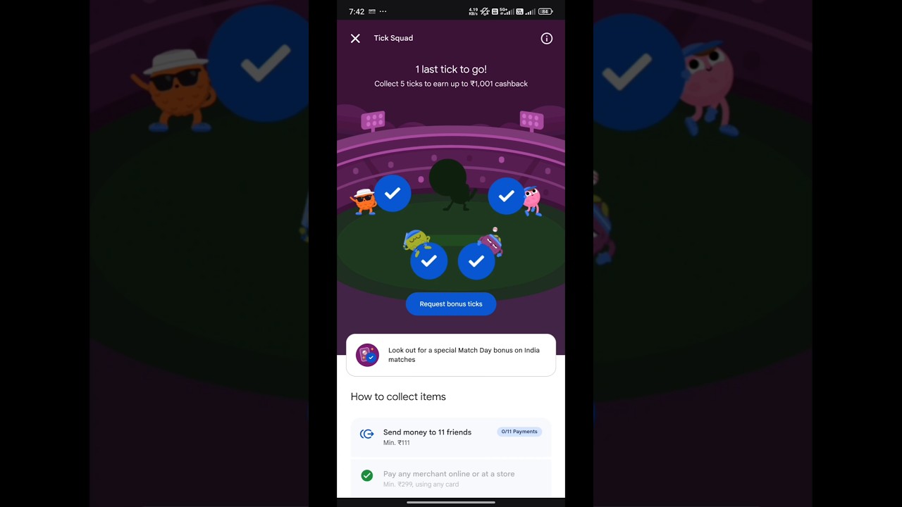 GPay Tick Squad Update 🔥|| #₹1001 Cashback || #Loot Fast #unlimited Cashback Trick