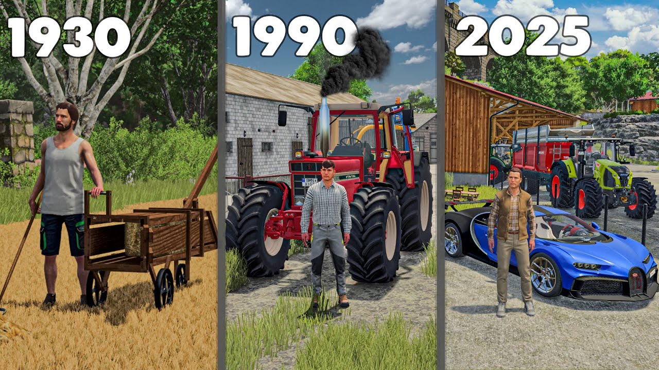 La Vie à la Ferme d'Autrefois jusqu'à Aujourd'hui (100ans d'agriculture) | Farming Simulator 25