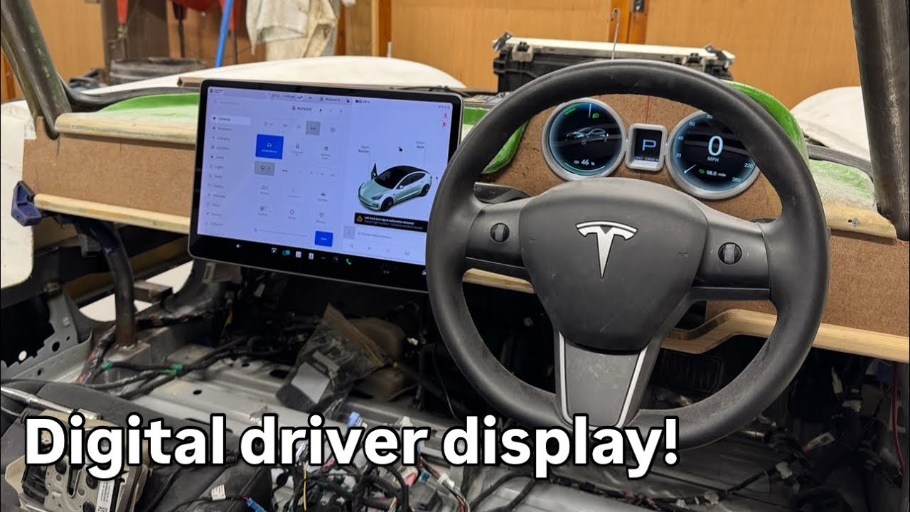 Tesla Gullwing build part 32: new driver display and progressing with door hinges