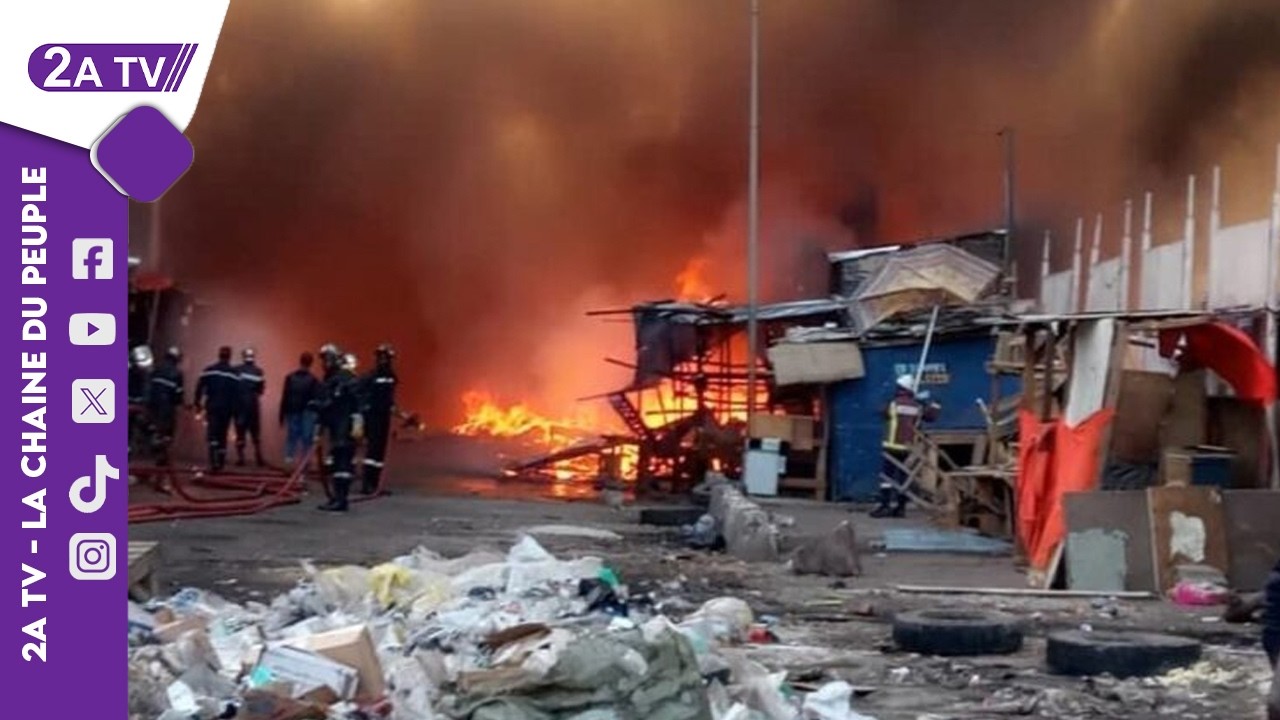 DIRECT: Incendie au marché Sam de Guédiawaye : plusieurs cantines réduites en cendres