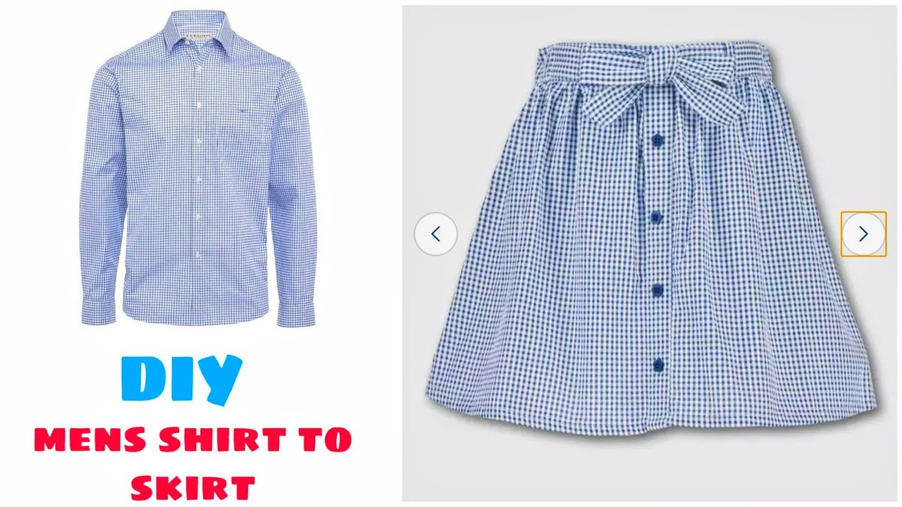 DIY - (हिंदी) - How to Make Skirt Form Old Men's Shirt | Men's Shirt Transformation | by Nilisha