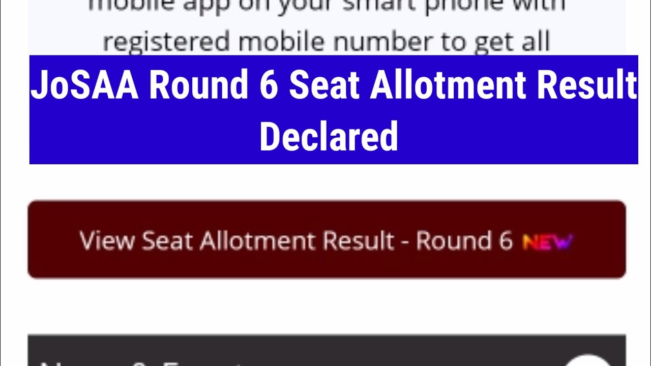 josaa round 6 seat allotment result declared🔥