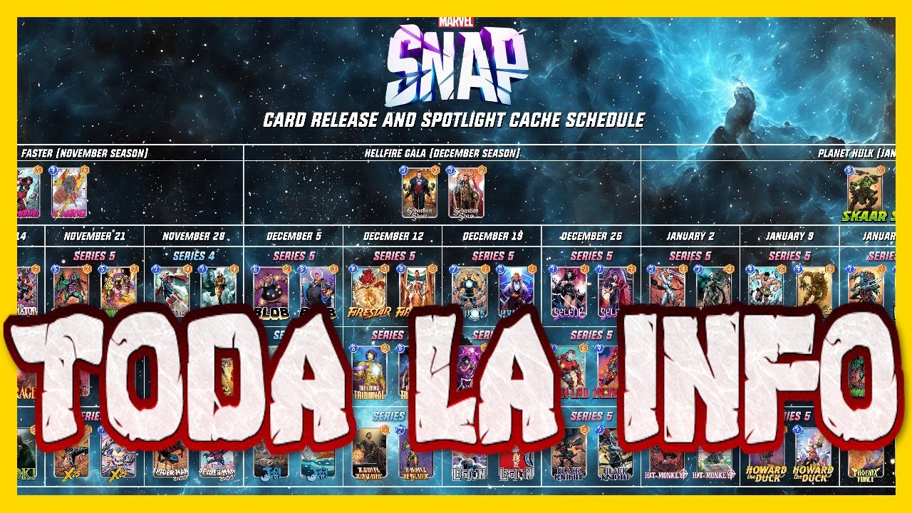 EL FUTURO DE MARVEL SNAP. Descubre las CARTAS de los próximos COFRES DESTACADOS y TEMPORADAS