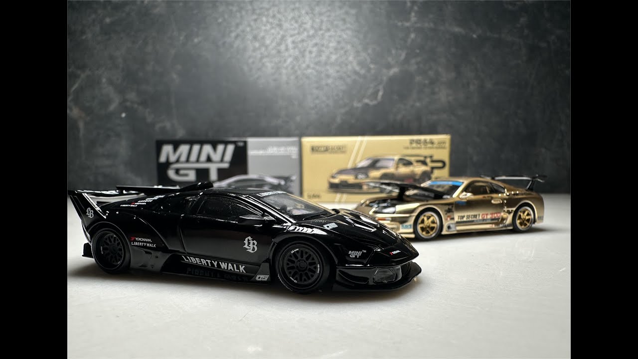 MINI GT Lamborghini Murcielago GT EVO POPRACE TOP SECRECT GT300 Supra - Review