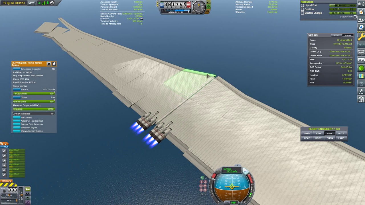 First Test Flight of my 1 Kilometer Wide Flying Wing [1km Flying Wing | KSP Aviation]
