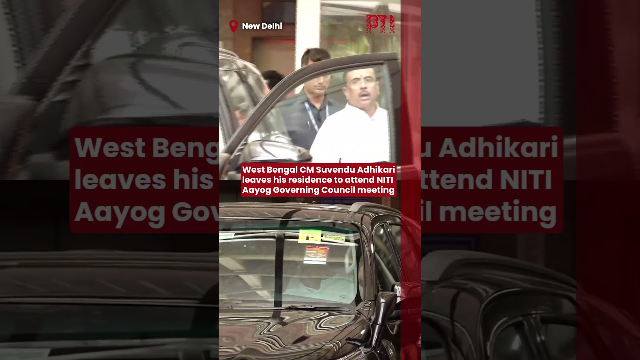 West Bengal CM Suvendu Adhikari leaves his residence to attend NITI Aayog Governing Council meeting