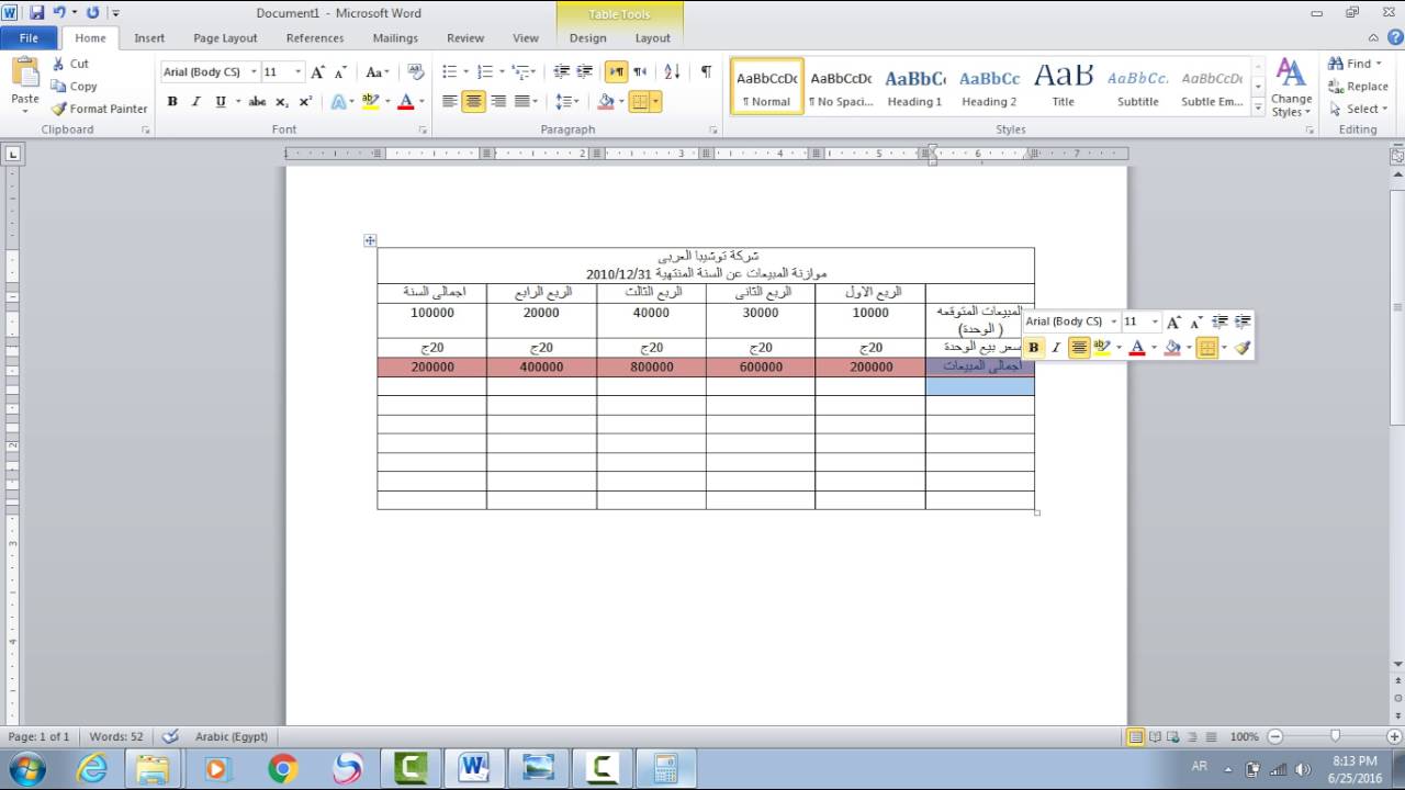 شرح مبسط جدا ومثال على موازنة المبيعات