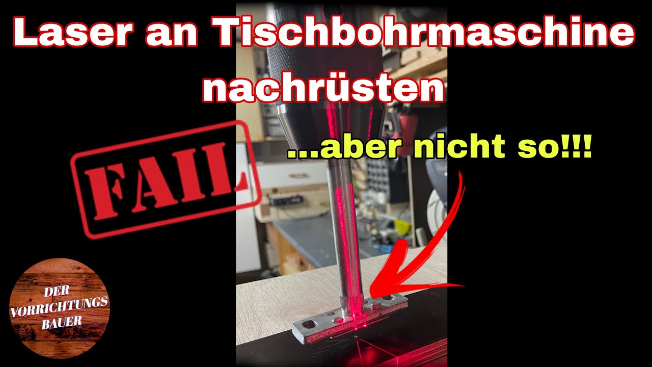 Laser an Tischbohrmaschine Optidrill DQ20V nachrüsten | Der Vorrichtungsbauer