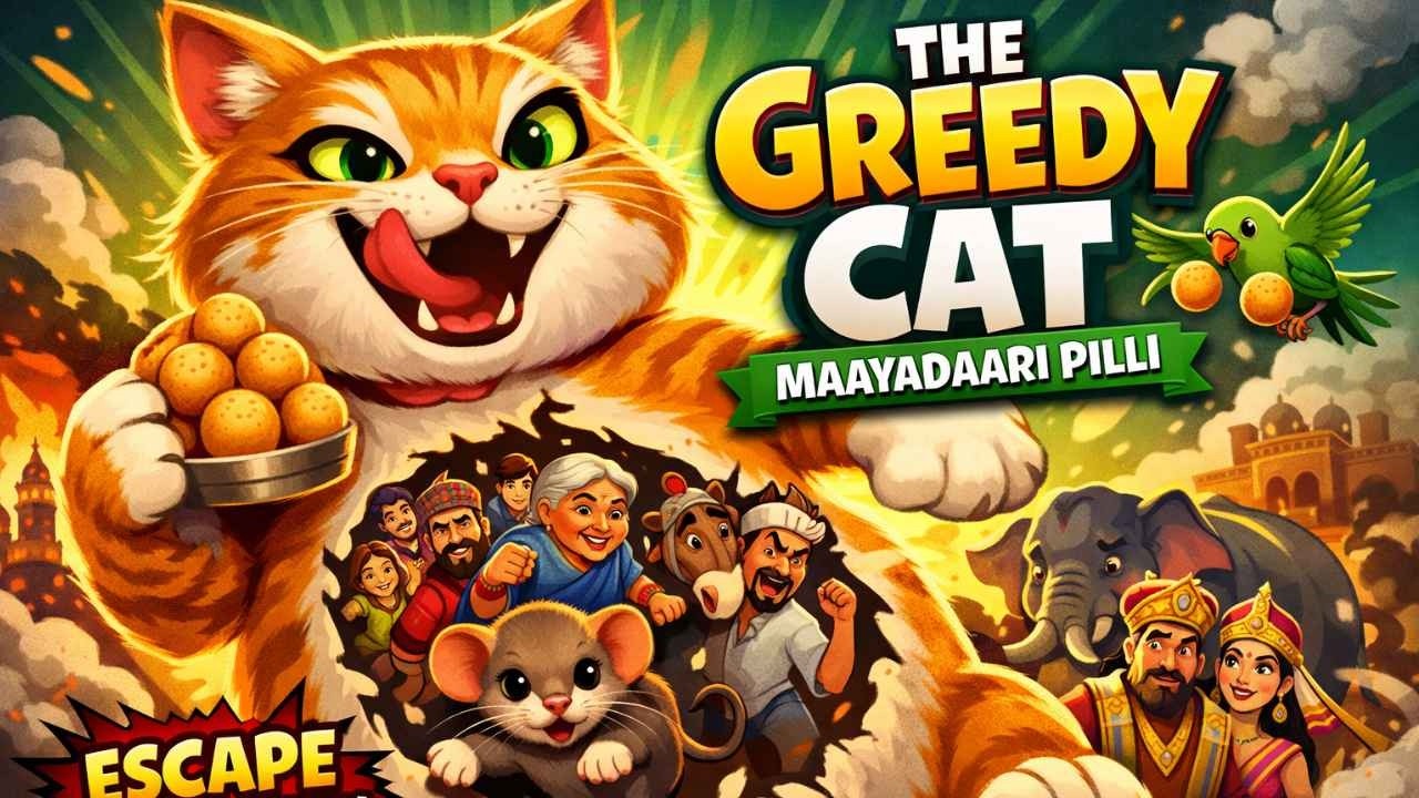 అత్యాశ పిల్లి మరియు తెలివైన ఎలుక | The Greedy Cat (Maayadaari Pilli) | #storytelling #telugu