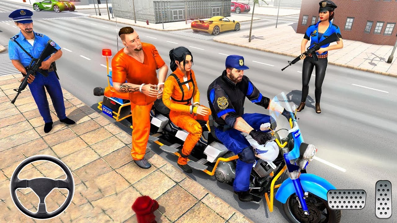 US Police Bike 2020 - Prisoner Transport Game - Bike Simulator Games - Android Gameplay
