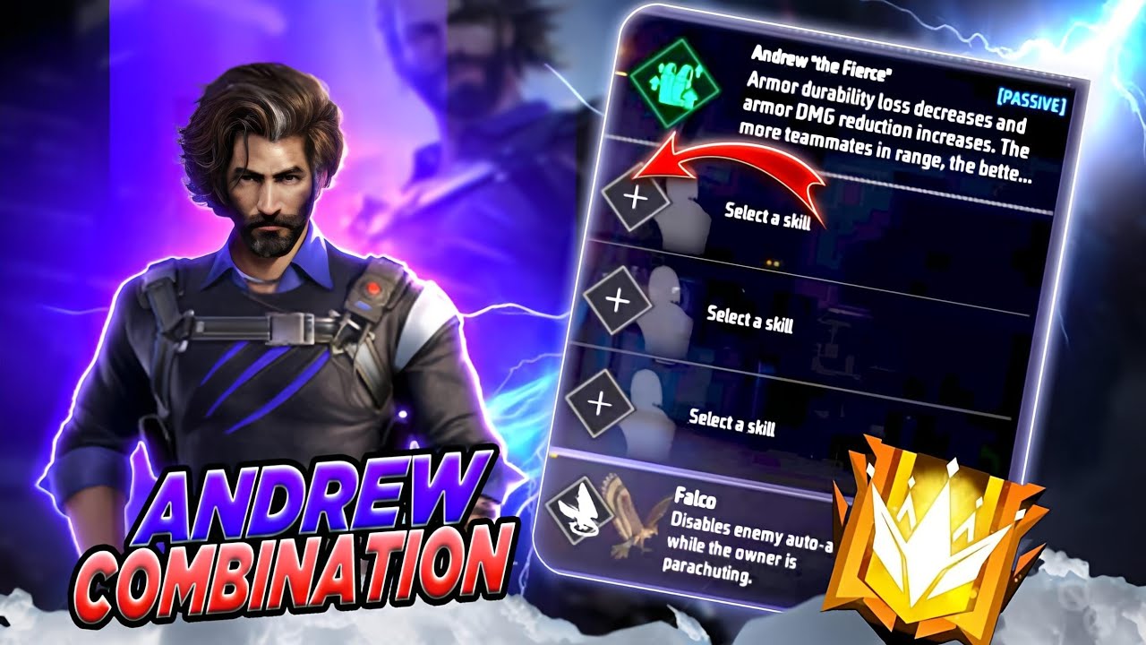 ANDREW CHARACTER SKILL COMBINATION 2025 | BR RANK BEST CHARACTER COMBINATION IN FREE FIRE