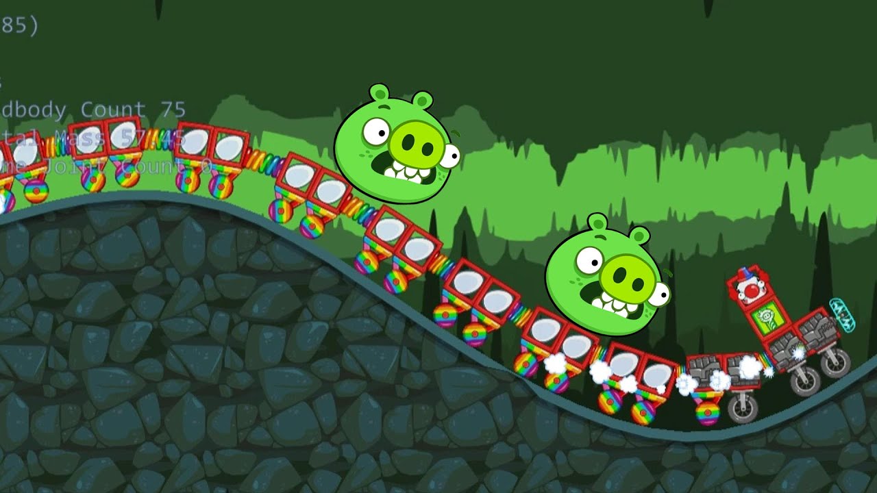 Bad Piggies - Clown Piggies Steal Egg on Longest Train Ground Hog Day Walkthrough Big Inventions!
