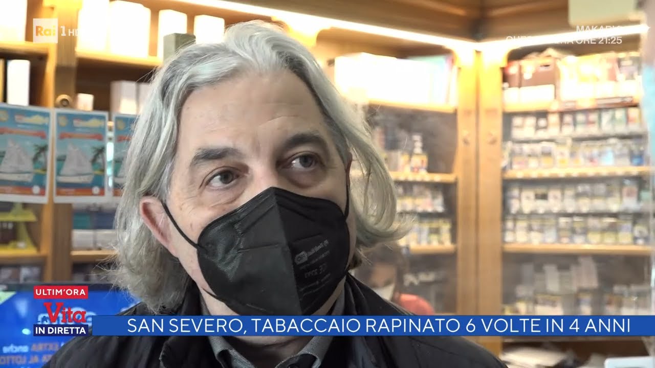 San Severo, tabaccaio rapinato 6 volte in 4 anni - La vita in diretta 14/02/2022