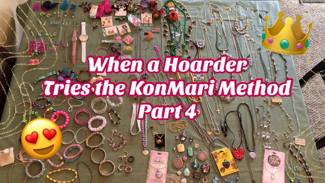 When a Hoarder TRIES an Extreme KonMari Method with Jewelry, Wigs, Purses Closet Declutter Part 4