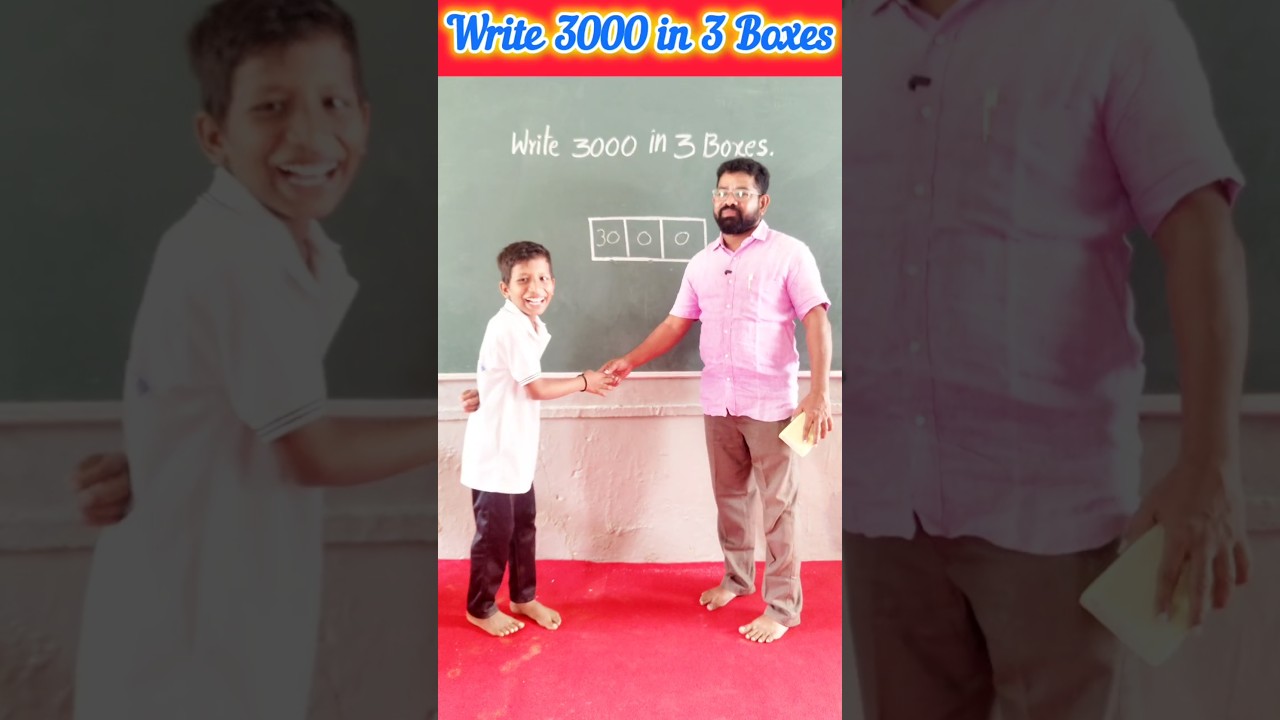 Write 3000 in 3 boxes / innovative ideas #education #maths #students #school #youtubeshorts