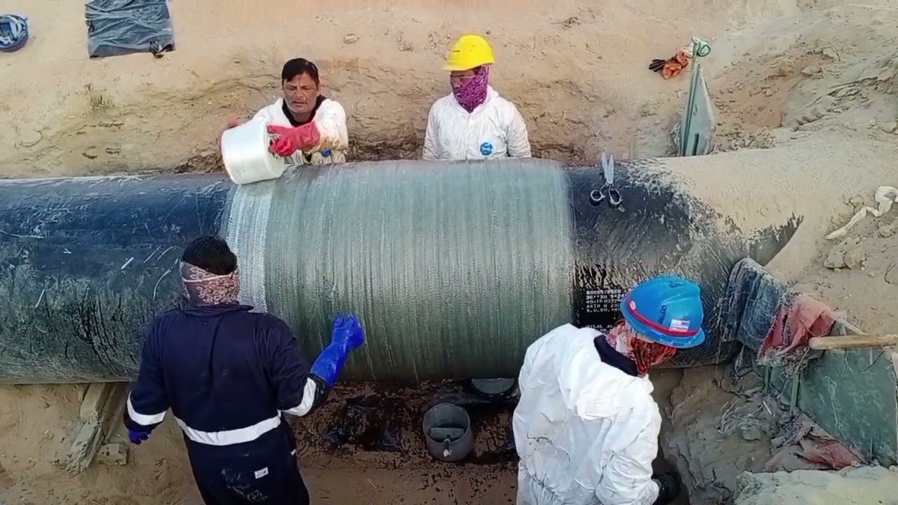 GRE/RTR lamination work at ARAMCO project, AMIANTIT/ISECC mobile Team.