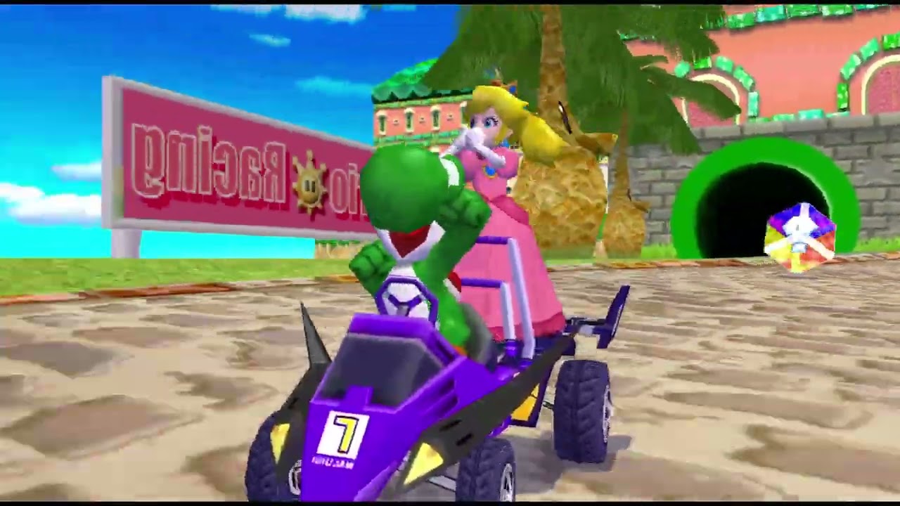 Mario Kart Double Dash - #108 Mushroom Cup (1 Player Mirror) with Peach and Yoshi