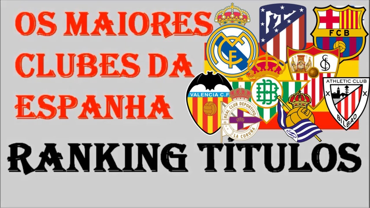 Os Maiores Times da Espanha (Atualizado Dez-2019) - Ranking Títulos