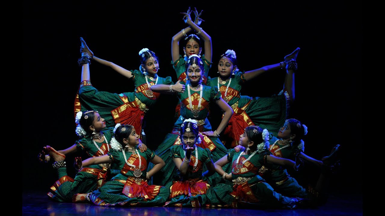 Traditional Shanmukha Kouthavam Group presentation with 9 dancers - Sridevi Nrithyalaya