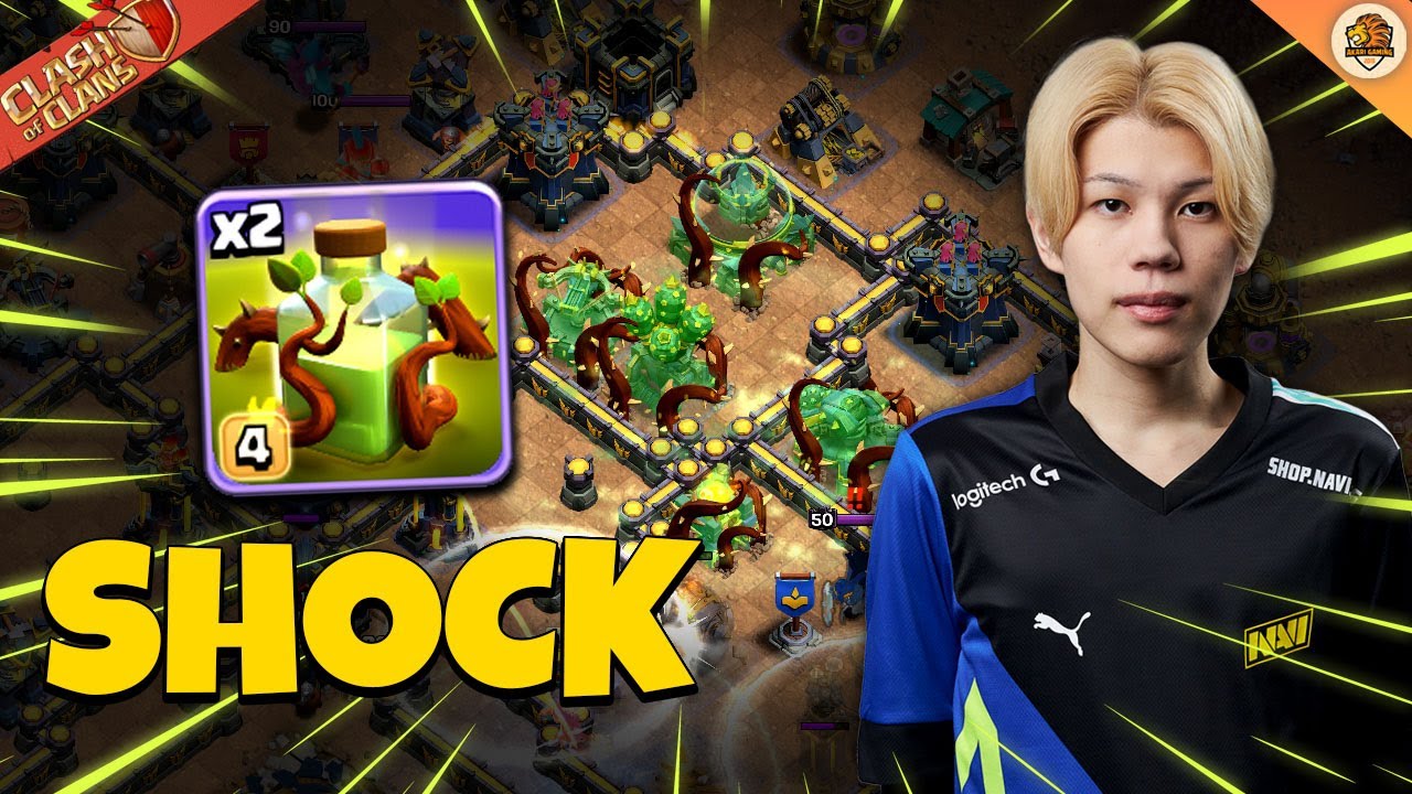 Kazuma Gây Shock Khi Dùng 2 Siêu Tăng Trưởng Điều Khiển Nữ Tướng Hiệu Quả Combo TH17 Clash of clans