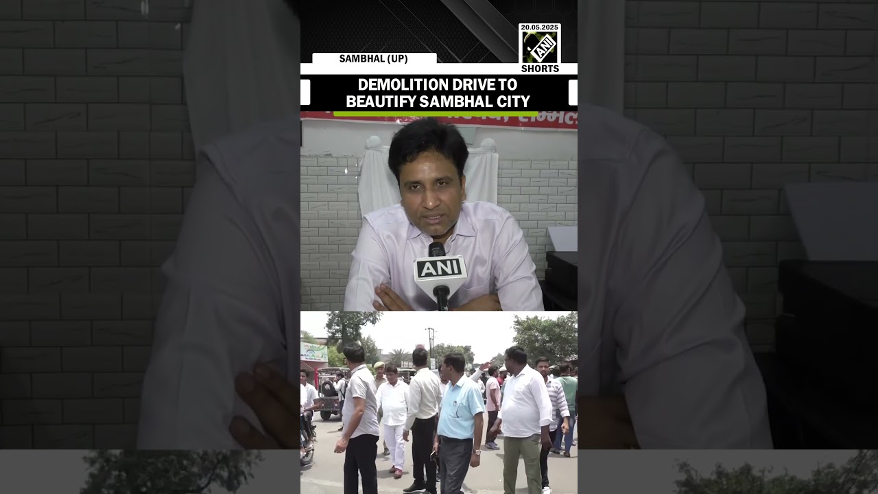 Sambhal district admin carrying out demolition drive to beautify city by installing statues