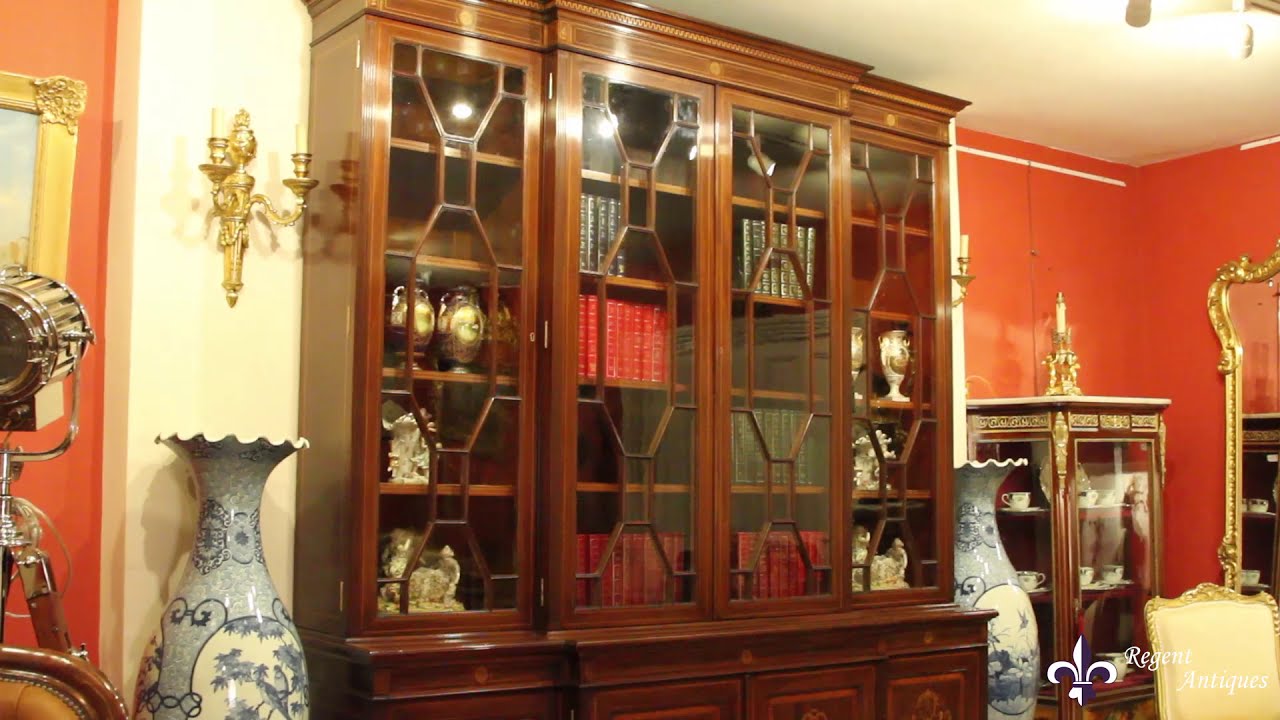 Antique Breakfront Bookcase by Edwards & Roberts 19th C