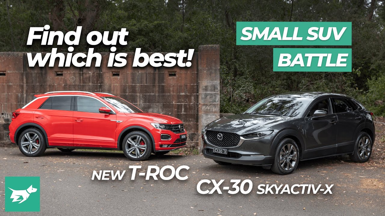 Mazda CX-30 vs Volkswagen T-Roc 2021 comparison review | Chasing Cars