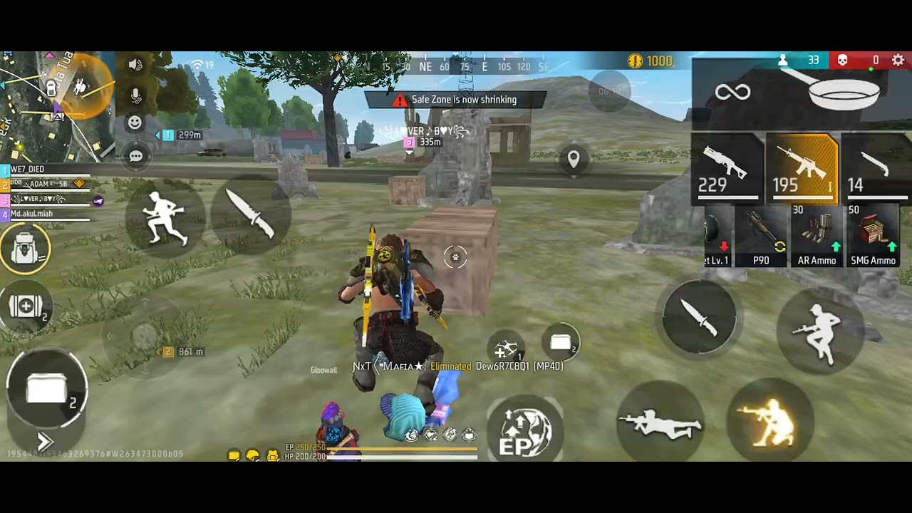 Free fire squad BR ranked Bermuda action gameplay 