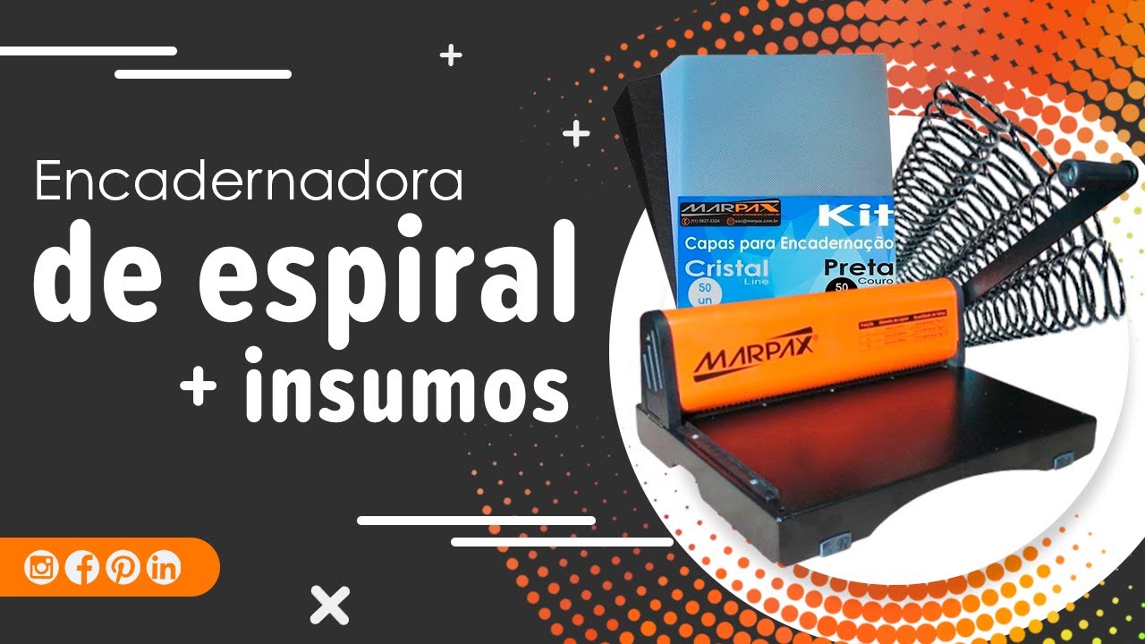 Encadernadora para encadernação com espiral PMX-15 + insumos Marpax