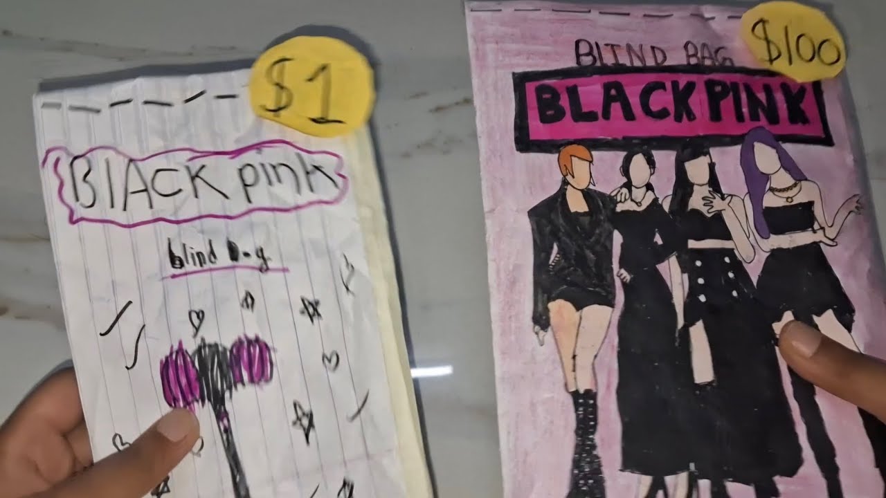 [paper diy 💸💸] $1 vs  $100 💸💸😍 BLACKPINK blind bag 🩷🖤 #blindbag #unboxing #papersquishy #diy #jisoo 
