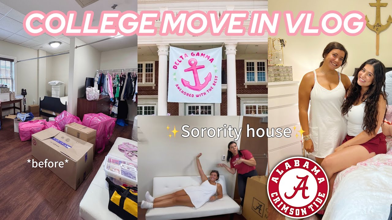 Moving my sister into her SORORITY HOUSE! 🎀 Back to school COLLEGE DORM room makeover, BAMA, vlog