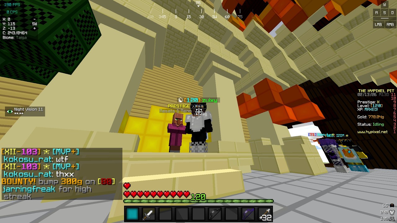 Hypixel pit streaking (pres 10-11)