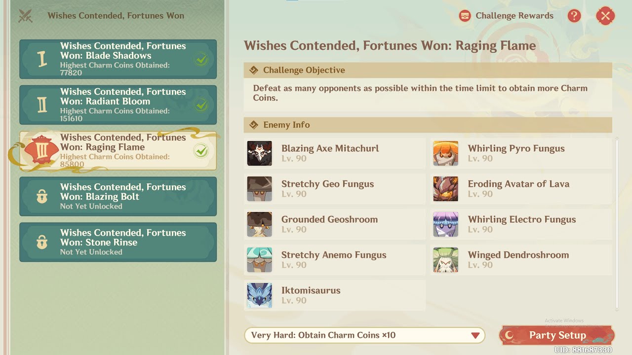 Wishes Contended Fourtunes Won : Raging Flame | A Lanternlit Event | Genshin Impact 6.3 Event