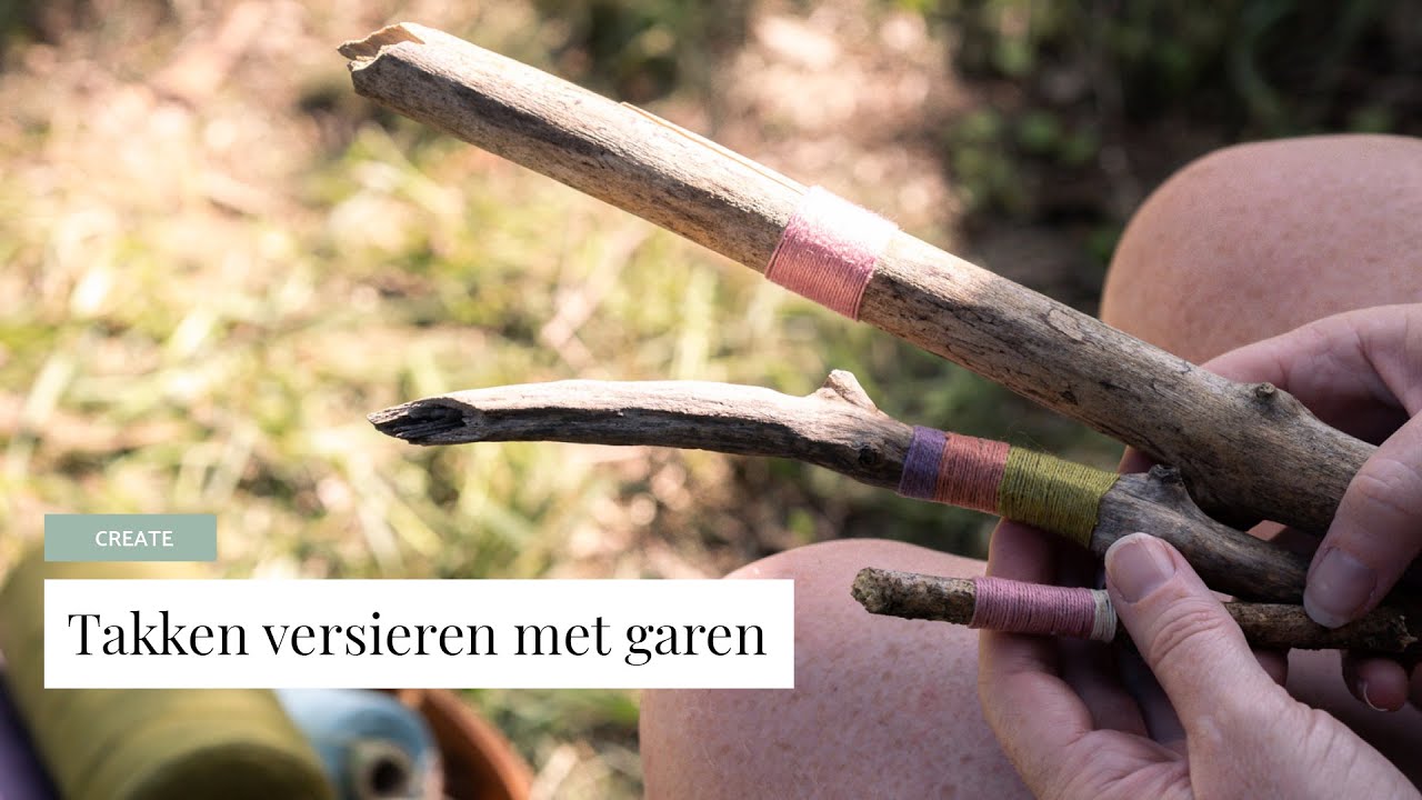 Takken versieren met kleurrijk garen