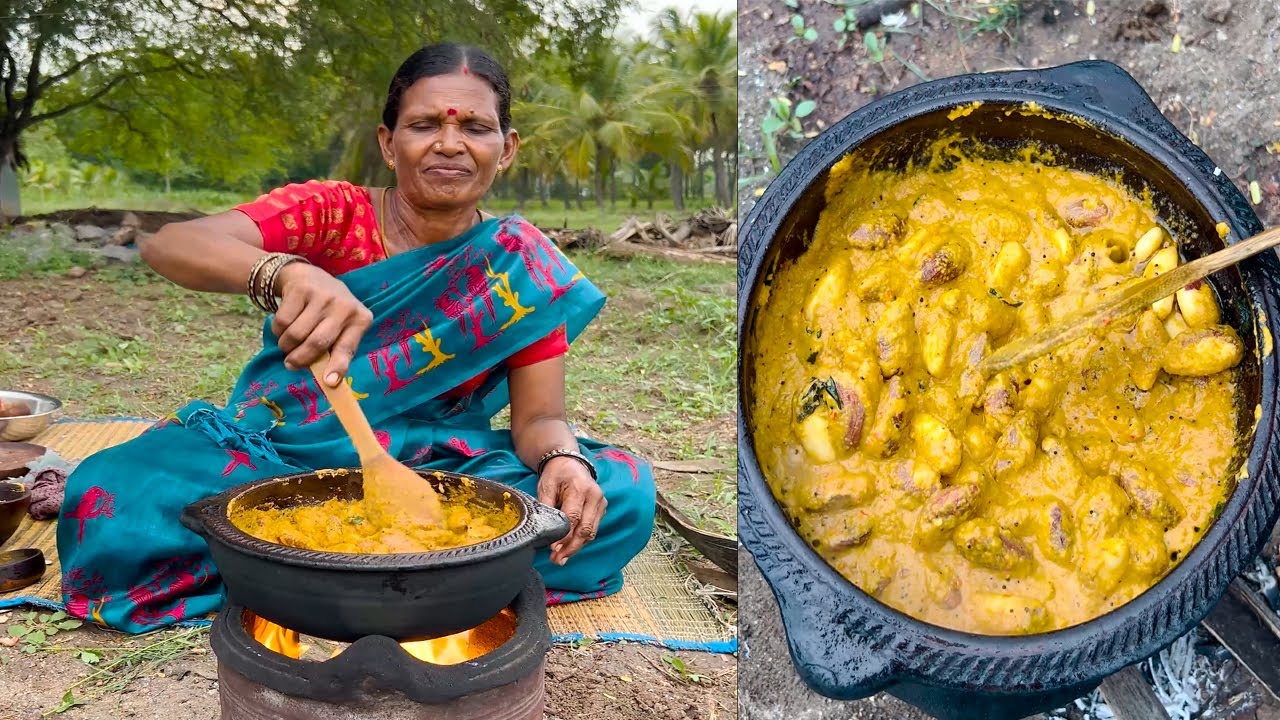 Paavakai Koottu Kulambu | jackfruit Seeds Koottu Kulambu | Surakai Dal Gravy | Side Dish Recipes